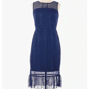 New Jax Black Label Dress Navy Textured Lace Sleeveless Dress